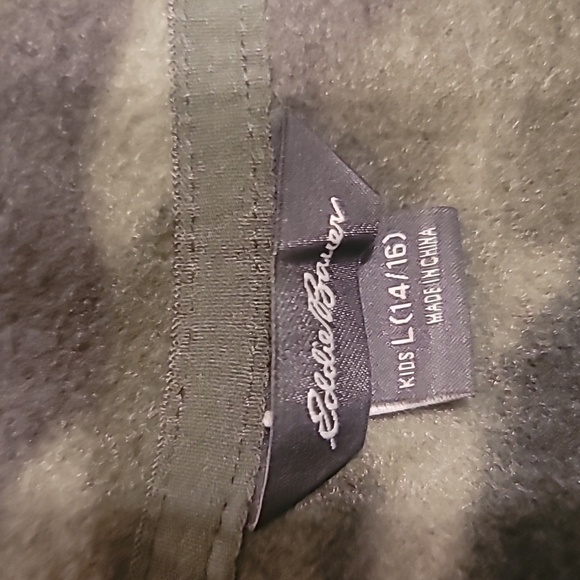 0700. NWTs ~ Eddie Bauer Youth L (14/16) Quest 1/4 Zip Sweater Sweatshirt Green - Picture 3 of 10